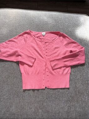 a new day Pink Knit Button-Front Cardigan